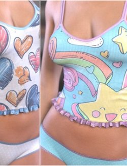 Sweetheart Textures for dForce Cuddle Bug PJs G9
