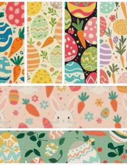 ALXN 2D Kawaii Easter Seamless patterns