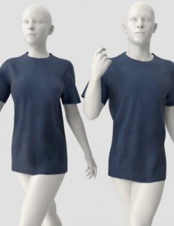 Basic T-Shirt for Genesis 9 - Casual Clothing - dForce Ready