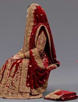 3D Red Nikah Lehenga