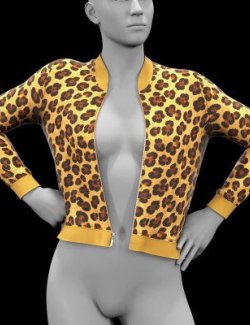 Windbreaker with a Zipper Open Leopard for G9