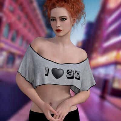 Click here to see preview images for "Off Shoulder Crop Tee for Genesis 9" Off Shoulder Crop Tee for Genesis 9