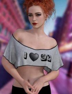 Off Shoulder Crop Tee for Genesis 9
