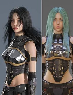 dForce Center Straight Hair for Genesis 9