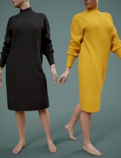 Knitted Dress 3v for Genesis 9