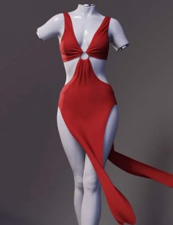 dForce Wrapped Loin Dress for Genesis 9