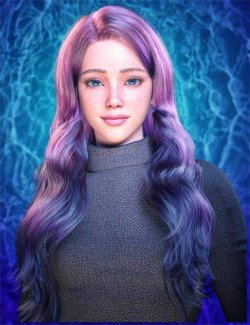 dForce Strand-Based FE Pelo Largo Ondurado Hair for Genesis 9,8 and 8.1