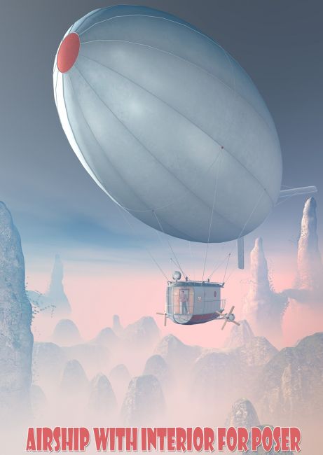 Click here to see preview images for "Airship with interior for Poser" Airship with interior for Poser