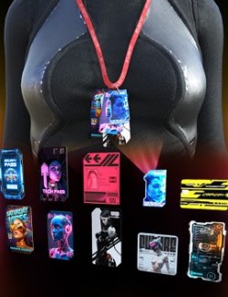 Animated Cyberpunk Cards for Daz Studio