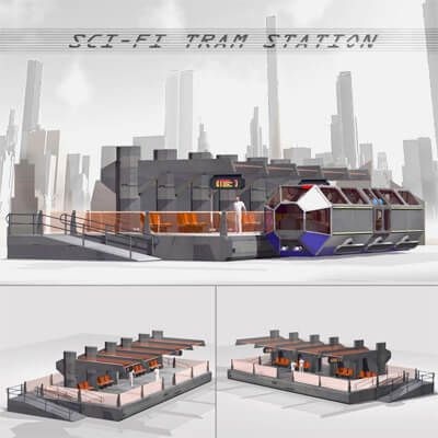 Click here to see preview images for "Sci-Fi Tram Station" Sci-Fi Tram Station
