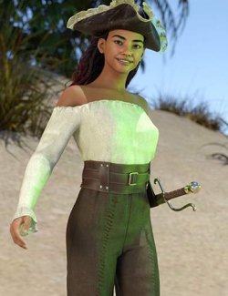 dForce Seawolf Pirate Outfit for Genesis 9 and 8 Female