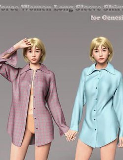 dForce Women Long Sleeve Shirt for Genesis 9