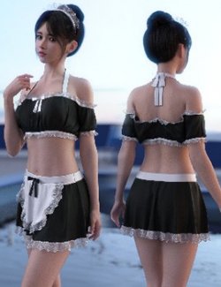 dForce WUK Maid Swimsuit for Genesis 8 and 8.1 Female