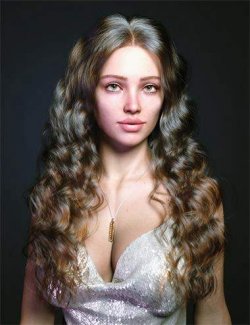 dForce Strand-Based FE Center Parted Curly Hair for Genesis 9, 8 and 8.1