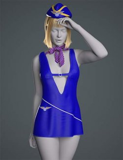 dForce GN Plunging Airline Mini Dress Outfit for Genesis 9