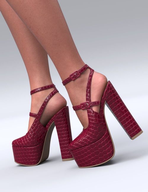 Click here to see preview images for "Embossed Strappy Platform Pumps for Genesis 9 and 8 Female" Embossed Strappy Platform Pumps for Genesis 9 and 8 Female
