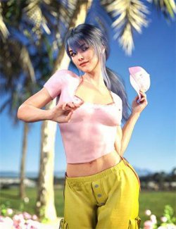 dForce X-Bit Youngth Bikini Summer Travel Outfit 02 for Genesis 9,8 and 8.1