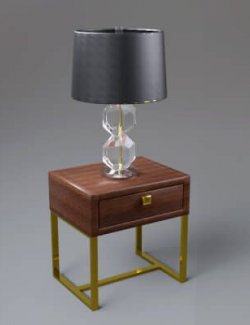 Modern Wooden Side Table AQ3D