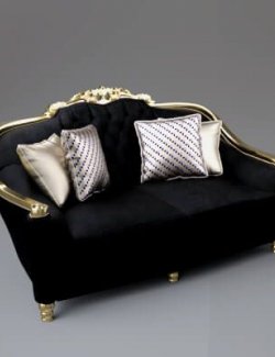 Elegant Lounge Sofa 3D Model AQ3D