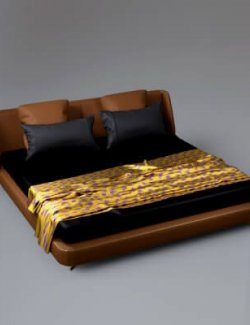 Luxury Double Bed 3D Model AQ3D