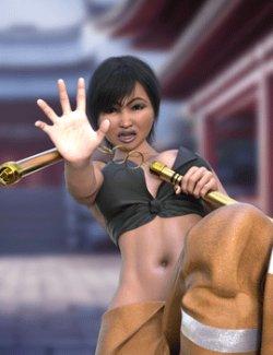 Versatile Staves Add-On for Genesis 9 Feminine