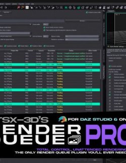 GTSX-3D's Render Queue Pro for DAZ Studio 6