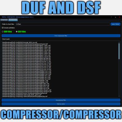 Click here to see preview images for "DAZ Studio DUF-DSF (De)Compressor" DAZ Studio DUF-DSF (De)Compressor