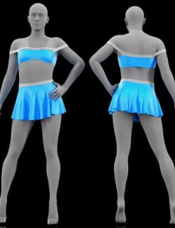 Cut Out Bralette with Shoulders & Circle Mini Skirt for G9