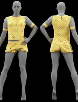 Puff Sleeve Blouse and Puffy Shorts for G9