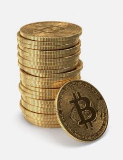 Bitcoin Gold Coin Stack Prop for DAZ