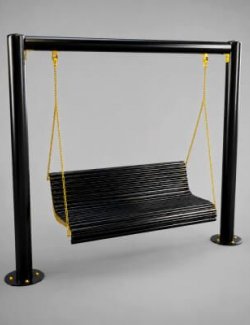 Modern Outdoor Swing Bench 3D Model AQ3D