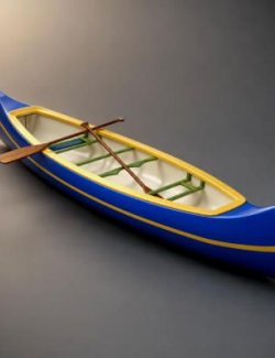 Modern Canoe Boat 3D Model AQ3D