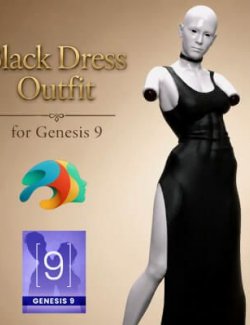 TR Black Dress Outfit for Genesis 9