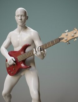 Electric Bass Guitar Prop with Poses G8 G9