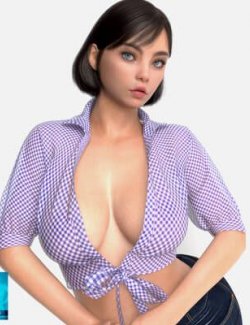 dForce Tie-Front Cropped Blouse for Genesis 8