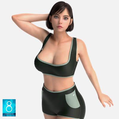 Click here to see preview images for "Sporty Two-Piece Outfit for Genesis 8" Sporty Two-Piece Outfit for Genesis 8