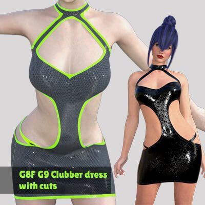 Click here to see preview images for "G8F G9 Clubber Dress with Cuts" G8F G9 Clubber Dress with Cuts