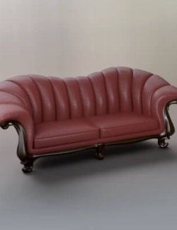 Classic Luxury Leather Sofa 3D Model