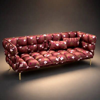 Click here to see preview images for "Luxury Floral Tufted Sofa 3D Model AQ3D" Luxury Floral Tufted Sofa 3D Model AQ3D