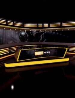 Sports News Studio- TV Broadcast Set for Daz