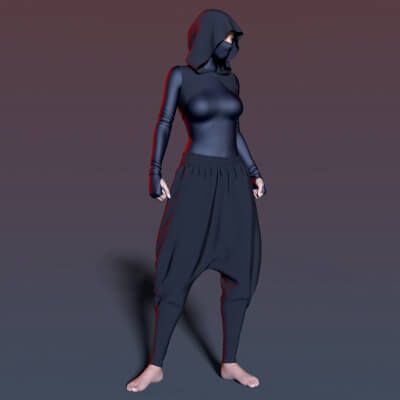 Click here to see preview images for "Bodysuit Mask Hood and Wide Pants G8F" Bodysuit Mask Hood and Wide Pants G8F