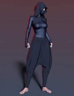 Bodysuit Mask Hood and Wide Pants G8F