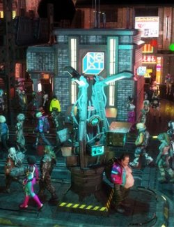 60 LOWREZ Cyberpunk People for Daz Studio