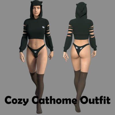 Click here to see preview images for "Cozy Homecat Outfit for Genesis 8 Female" Cozy Homecat Outfit for Genesis 8 Female