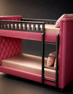 Modern Kids Bunk Bed 3D Model AQ3D