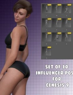 Set of 10 Influencer Poses for Genesis 9
