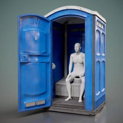 Click here to see preview images for "Portable Toilet Cabin Prop with Pose G9" Portable Toilet Cabin Prop with Pose G9