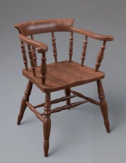 Wooden Armchair 3D Model – Classic Vintage Furniture