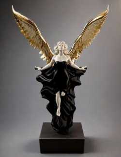 Winged Goddess Statue 3D Model AQ3D