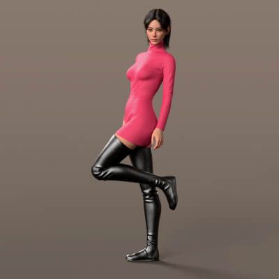Click here to see preview images for "Knitted Dress and High Boots 4v G9" Knitted Dress and High Boots 4v G9